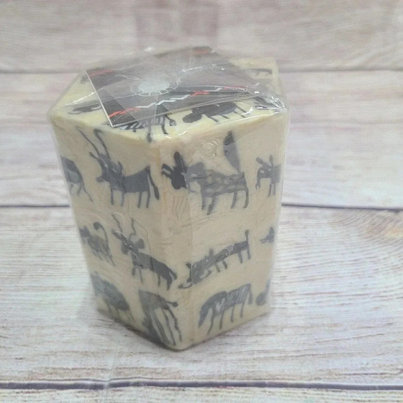 Swazi Candle Light From Africa Animal Print Hexagon Pillar Candle 4" New - Picture 4 of 6